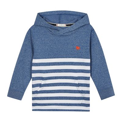 Boys' blue stripe print hoodie